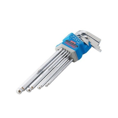 CLE MALE SIX PANS TETE SPHERIQUE JEU DE 9 PIECES LONG FIXTEC